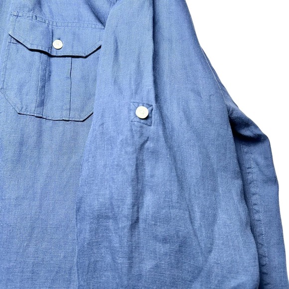 Brooks Brothers | Men | 100% Linen Roll Tab Long Sleeve Button Up Shirt | XL - Picture 11 of 13
